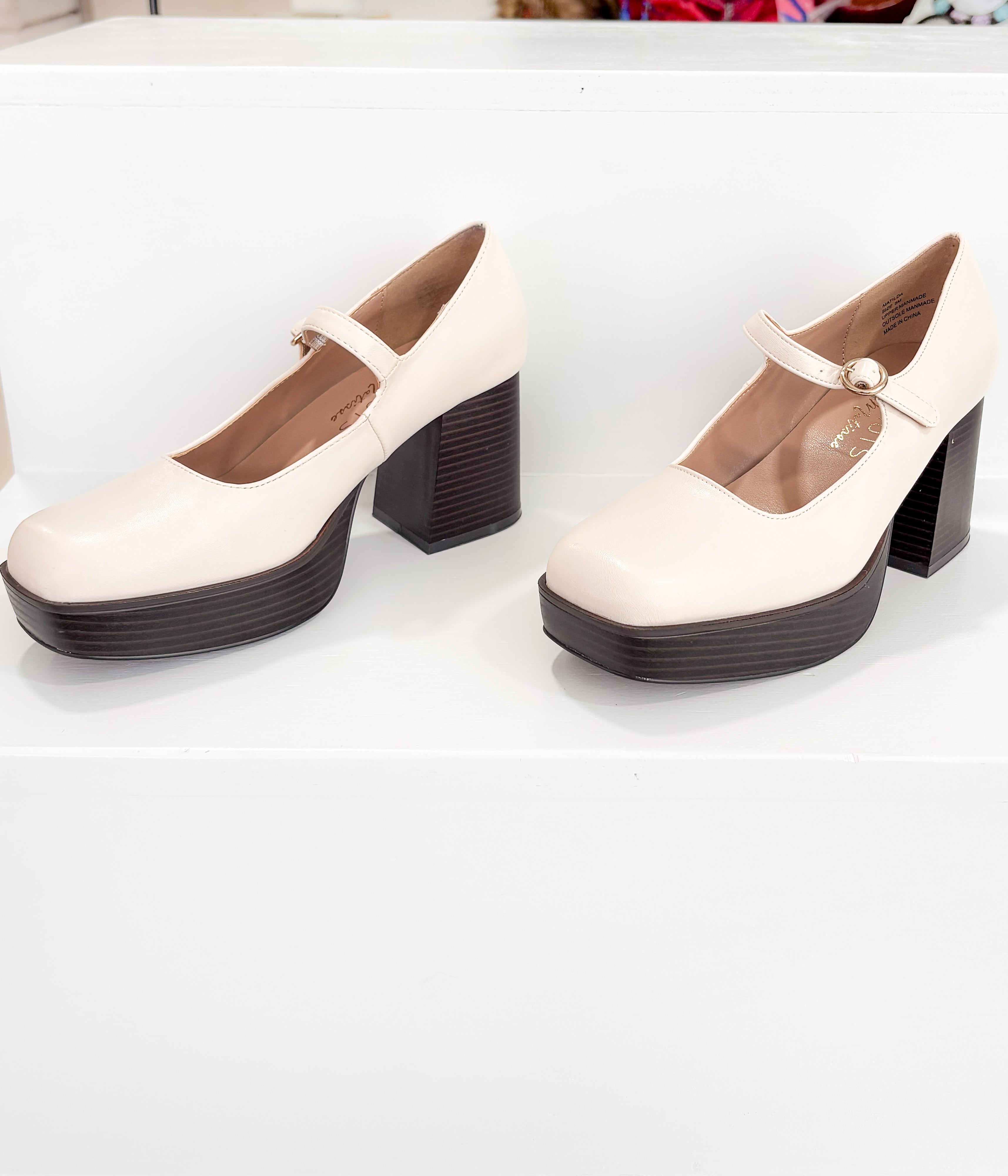 Matilda Platform Heel in Bone