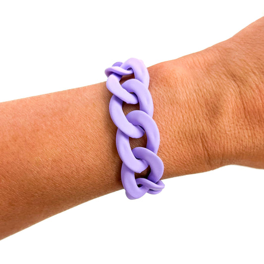 Matte Purple Chunky Acrylic Chain Link Bracelet