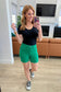 Jenna High Rise Cuffed Shorts in Green