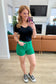 Jenna High Rise Cuffed Shorts in Green