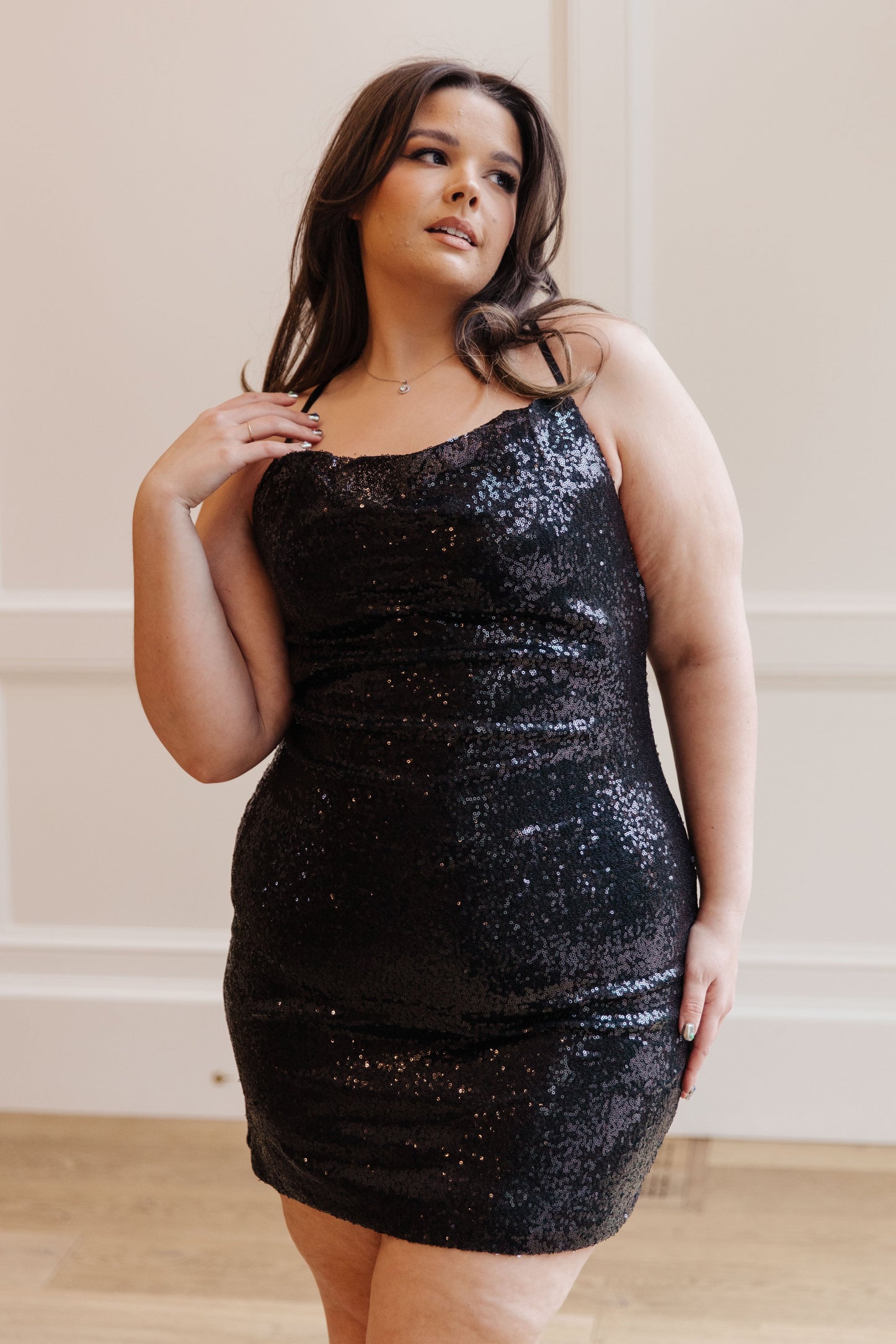 Lose Control  in Sequins Dress in Black