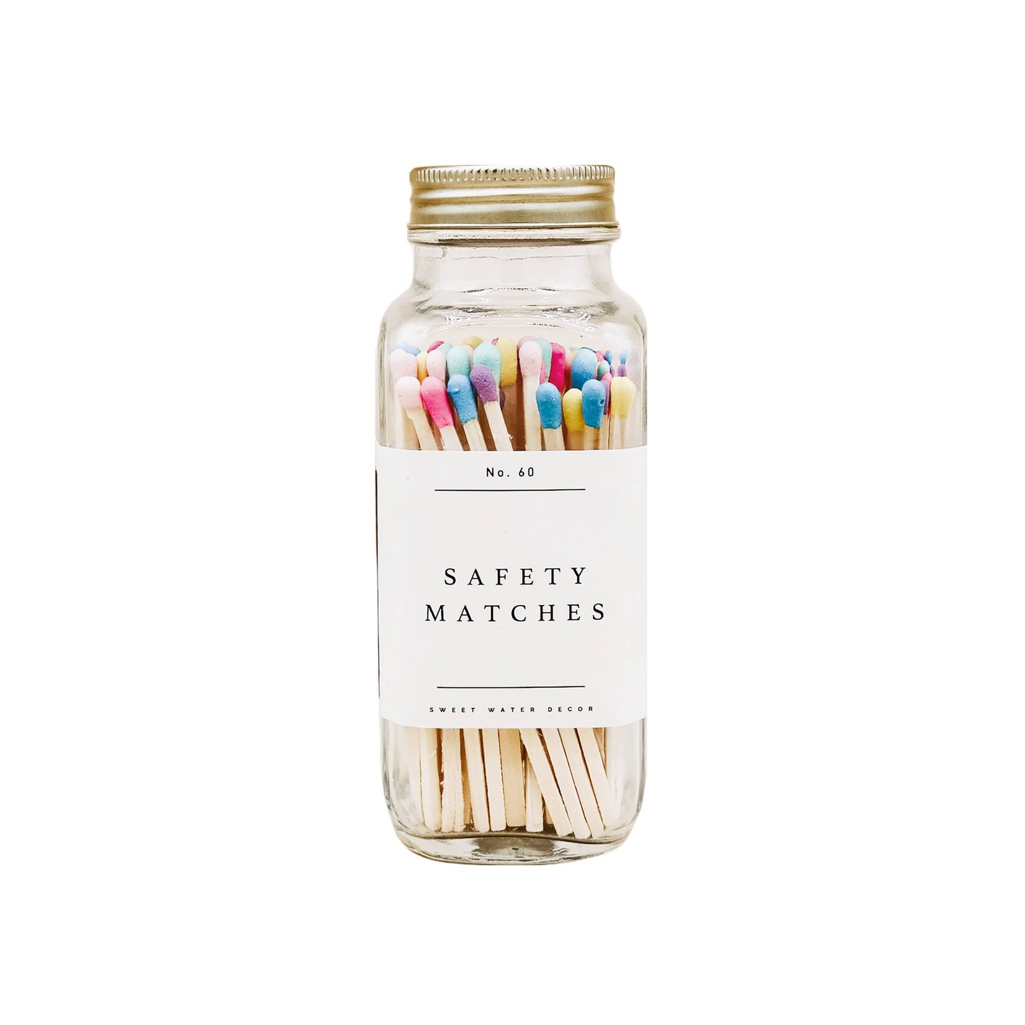 Safety Matches - Multicolor Rainbow - 60 Count, 3.75"